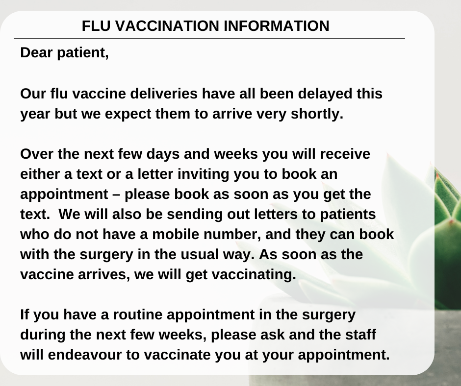 Flu Vaccination Information Flu Vaccination Information